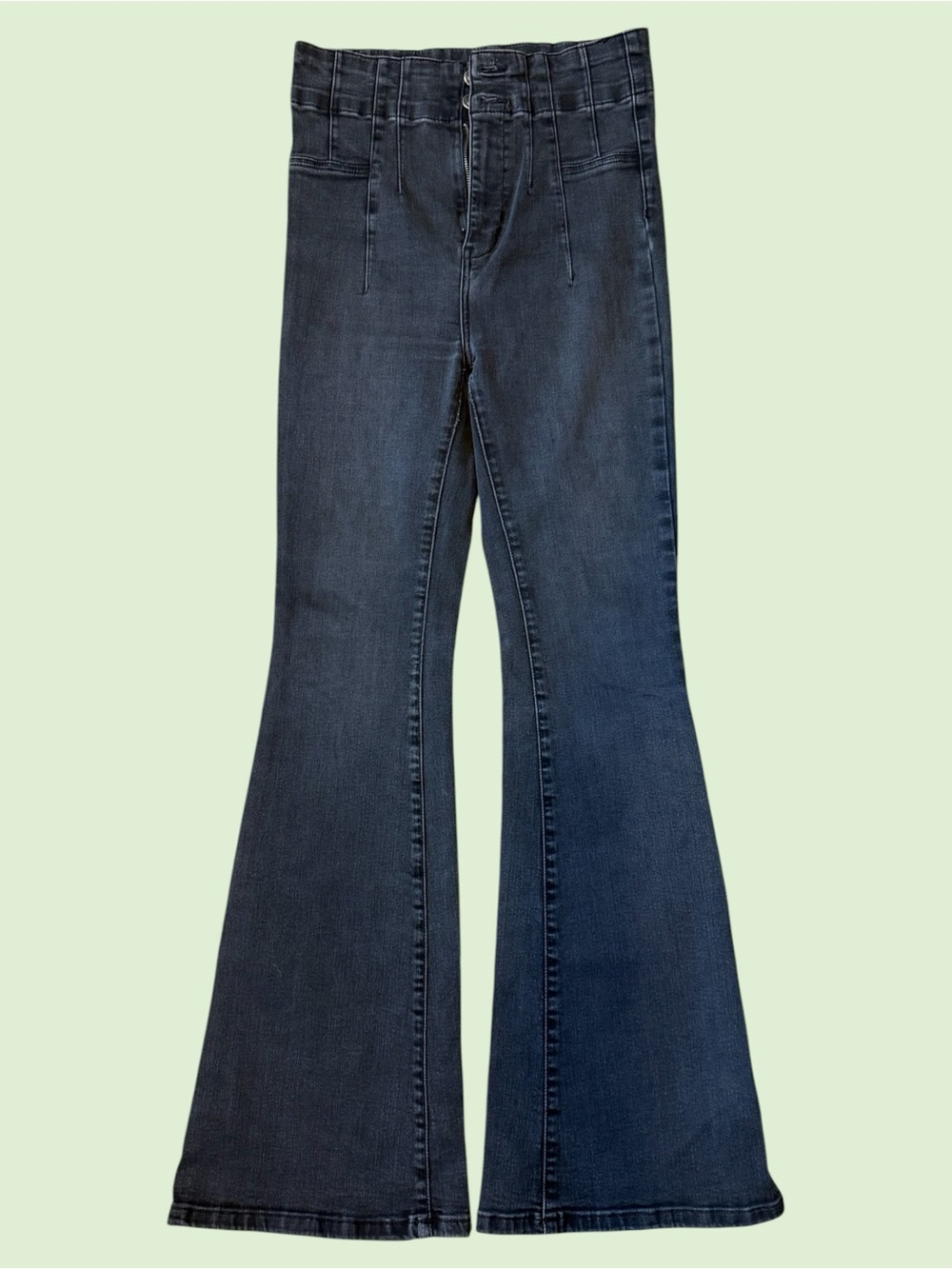 We The Free Dark charcoal wash flare jeans